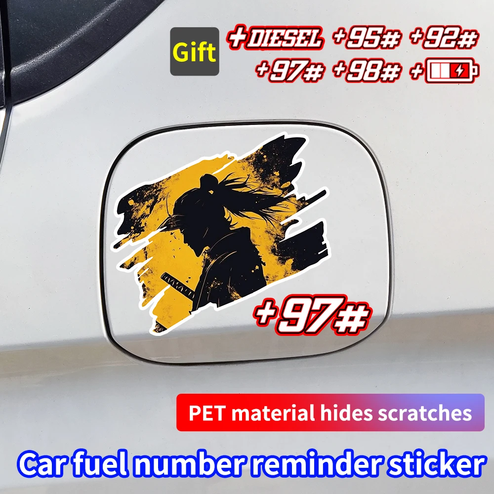 

Soldier Samurai Car Fuel Tank Cap Stickers Car Personality Side Window Glass Decor Sticker Auto Fuel Number Sticker Accessories
