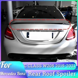 FOR MERCEDES BENZ W205 S205 C CLASS C180 C200 C300 C43 C63 AMG 2015-2021 CAR ABS REAR TRUNK SPOILER BOOT SPOILER LIP GLOSS BLACK