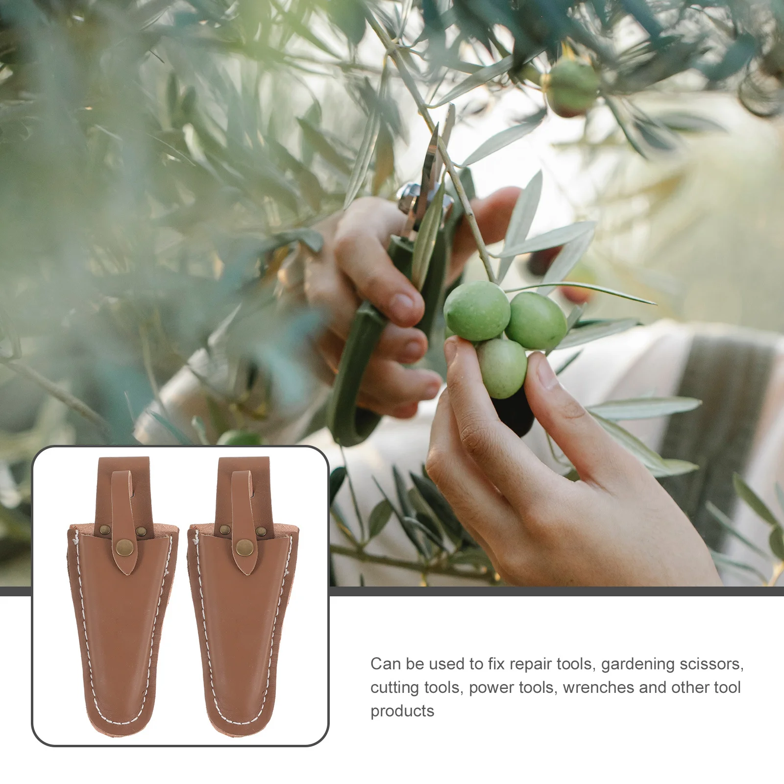 

2pcs Scissors Sheath Cowhide Bag Lightweight Case for Gardening Tools Storage Pruner Pouch Sewing Scissor Tip Protector