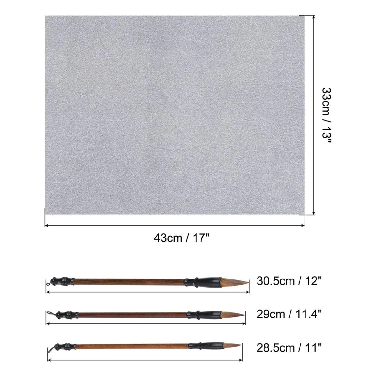 14-teiliges chinesisches Kalligraphie-Set, 17 x 13 Zoll, wiederverwendbares Wasser-Schreibtuch, magisches Papier, leere Kalligraphie-Pinsel, keine Tinte