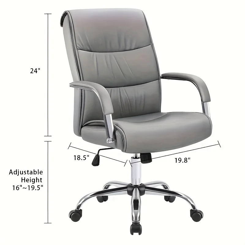 High Backrest Office Chair Conference Executive Chair with Cushioned Armrest，Adjustable Ergonomic Rotation Work Chair，With Waist