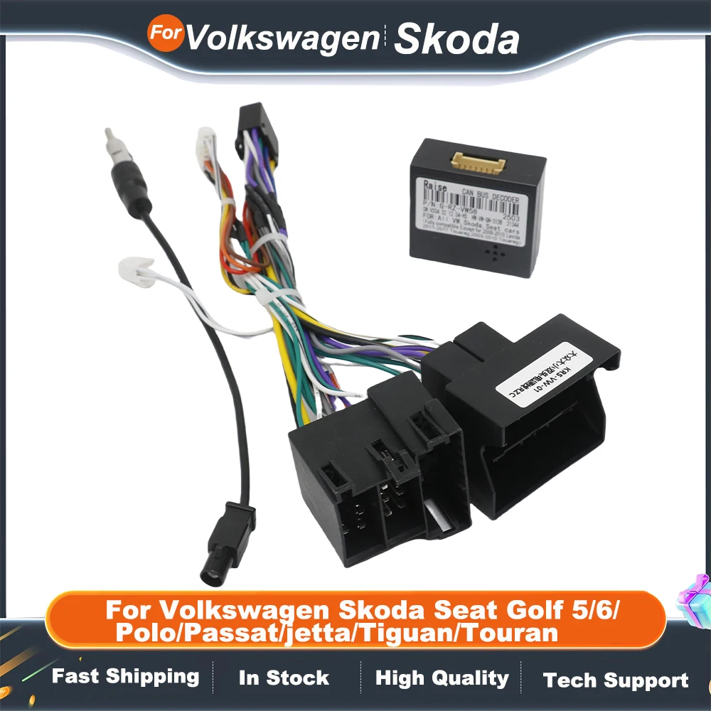 Canbus Box RZ-VW08/ RZ-VW58 Adaptor Decoder For All Volkswagen Skoda Seat /Polo/Passat/jetta/Tiguan/Touran Android 2 Din GPS Car