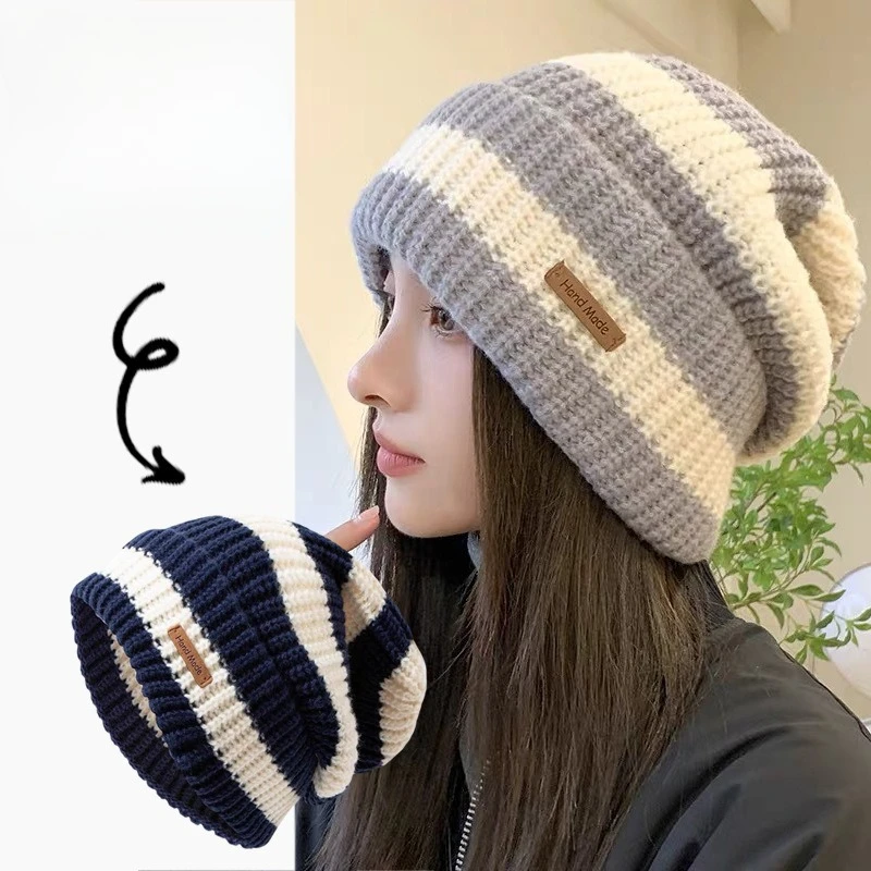 

Новые шапочки с буквами, шерстяная шапка с большой окружностью головы, женская осенне-зимняя теплая универсальная вязаная шапка, оптовая продажа