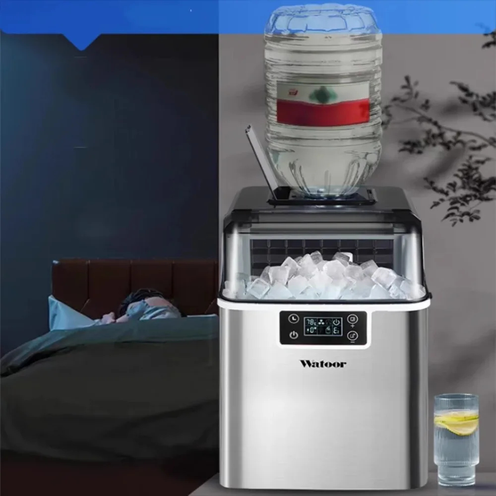 Factory Direct Sales 12Kg/24H Portable Ice Maker Self-Cleaning Countertop Ice Machine 2 Sizes Bullet Ice Cubes for Home Kitchen