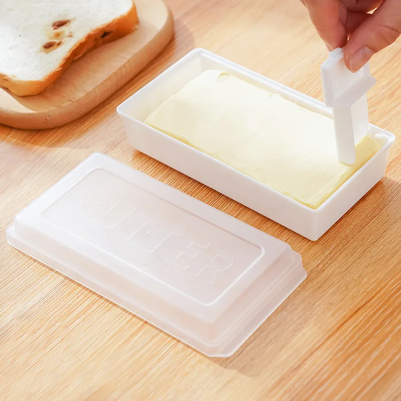 

1Pc Butter Dish With Cover Butter Fresh-keeping Box With Cutter Slicer Countertop Butter Box For Home Cheese Storage Box