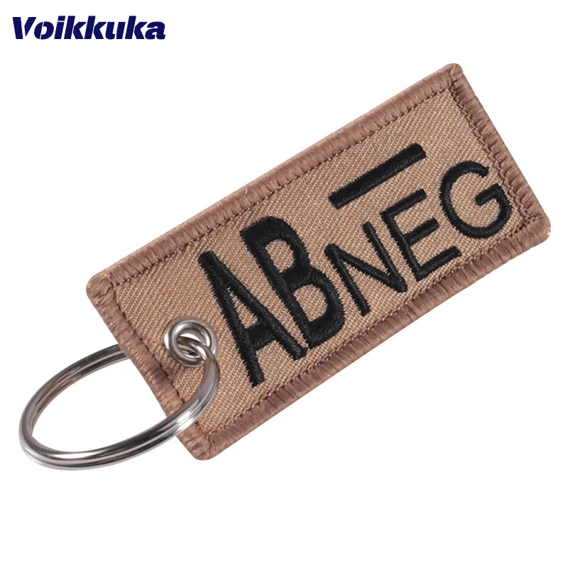 1 PC Wholesale 8 Kinds Blood Type Seal Keychain Both Sides Embroidery Car Motorcycle Key Accessories Backpack Pendant Chain