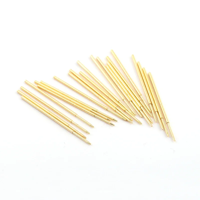 100PCS Gold-plated Spring Test Pin PAL75-F Pointed Four-claw Outer Diameter 1.02mm Pin Length 33.35mm for Circuit Board Testing