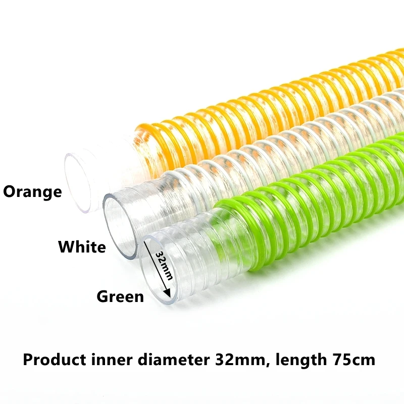 1~10 PCS 32mm 75cm Hose Water Pipe Aquarium Corrugated Pipe Durable Fish Tank Accessories Inlet Outlet Joints Gardens Supplies
