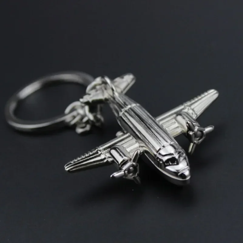 Creative 3D Airplane Model Keychain Brand New Metal Exquisite Men\'s Keychain Gift