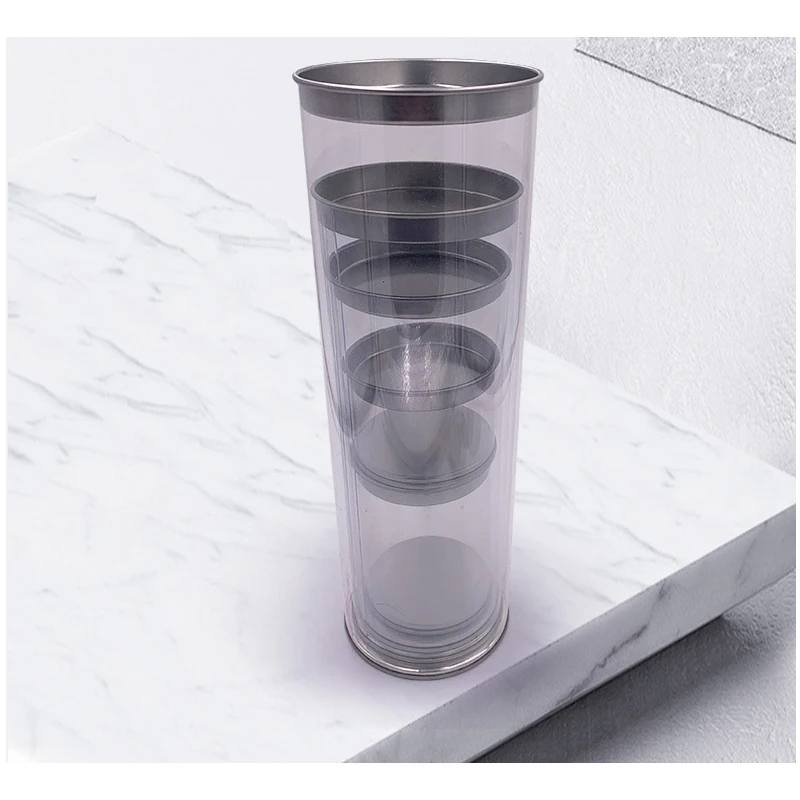 Spot beauty egg cylinder packaging transparent plastic cylinder powder puff storage box cosmetic pet cylinder can be customized