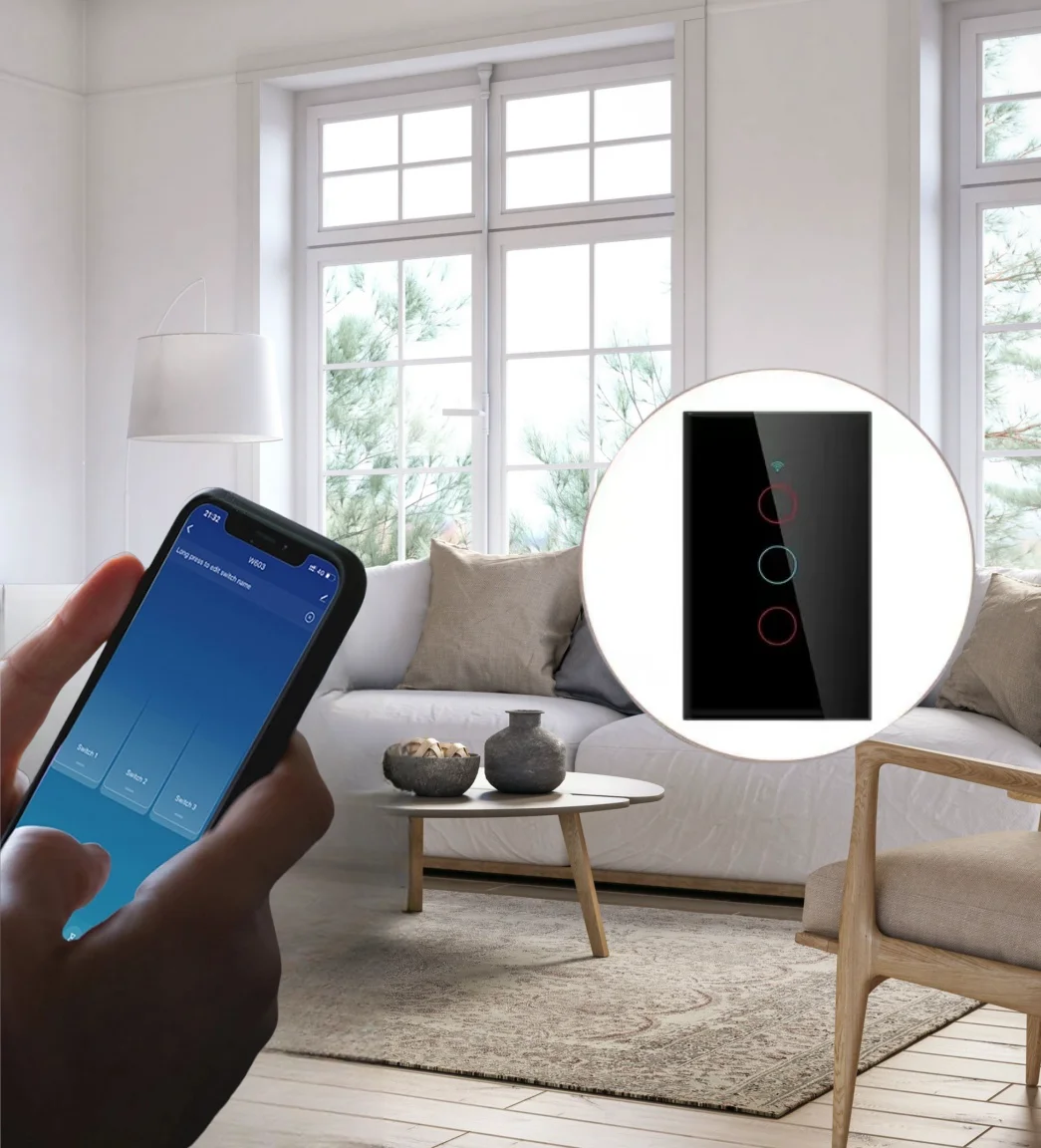 Tuya Smart Life EUA Wi-Fi Wall Touch LED Light, sem fio neutro, App remoto, 110V, 220V, Interruptor para Alexa, Google Home