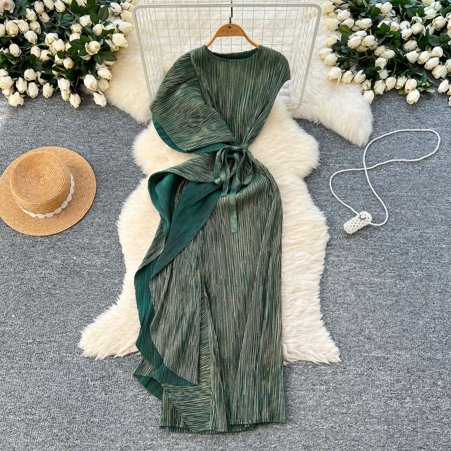 

Women Dress Long Dresses Ruffles Vestidos Streetwear Round Neck Short Sleeve Slim Fit Elegant Splice Y2k Party Night Work