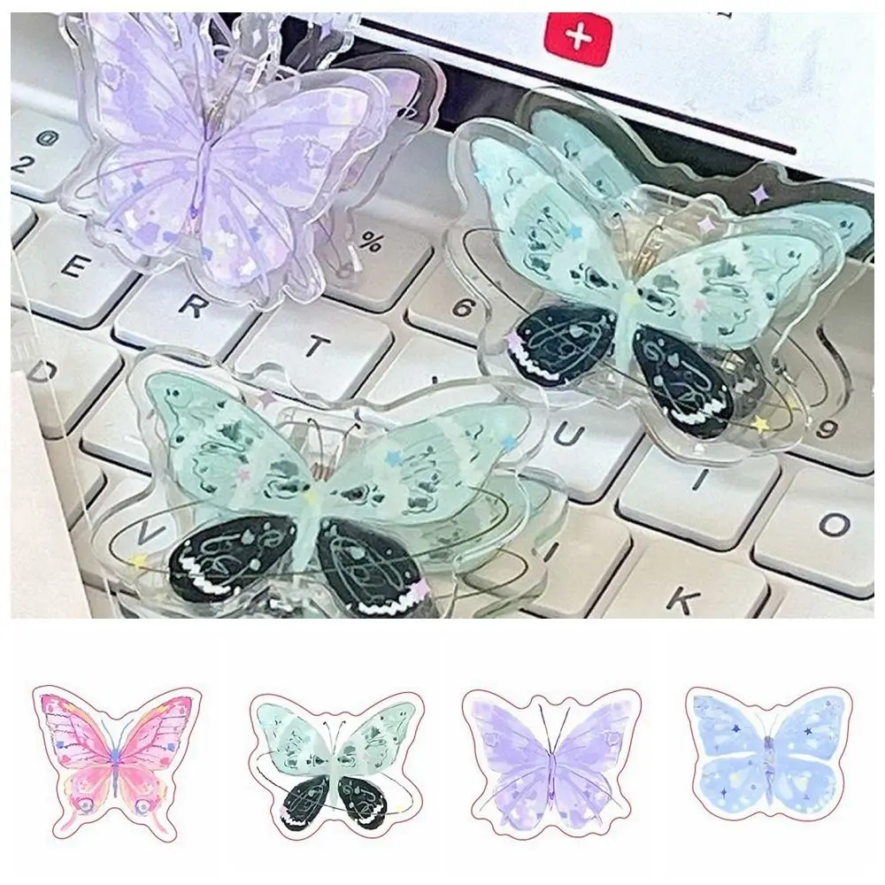 

Mini Gradient Butterfly Acrylic Paper Clip Y2k Paperclip Cute PP Clip Acrylic Bookmark Cartoon Memo Clip Desk Organizer
