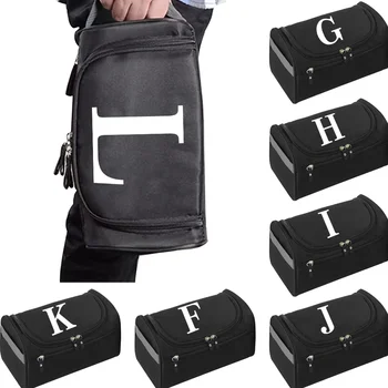 Nowy męski organizer na przybory toaletowe Męska kosmetyczka do golenia Wodoodporna podróżna torba do przechowywania akcesoriów Biała torebka z nadrukiem litery