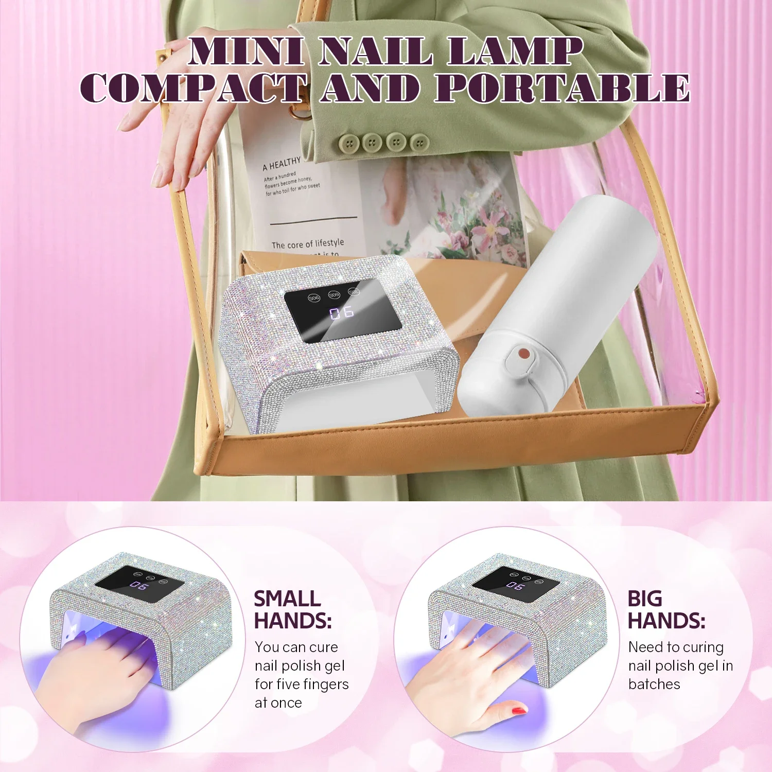 DianaBeauty UV-LED-Nagellampe, professioneller 15 W Nageltrockner mit LCD-Touchscreen und 3 Timing-Einstellungen, 15 LEDs, Maniküre-Lampen-Werkzeuge