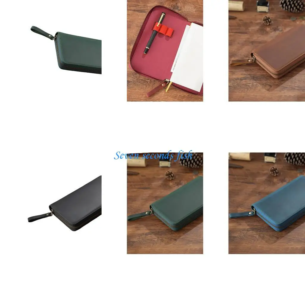 

L74B Zippered Leather Cover for 7.28x3.54Inch Field Notes Handmade Journal Cover