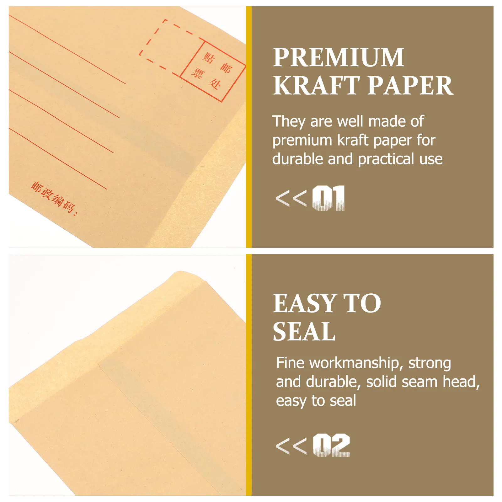 

200Pcs Yellow Kraft Paper Envelopes Self Seal Practical Envelopes for Invitations Weddings Birthdays Eco-Friendly Letter Storage
