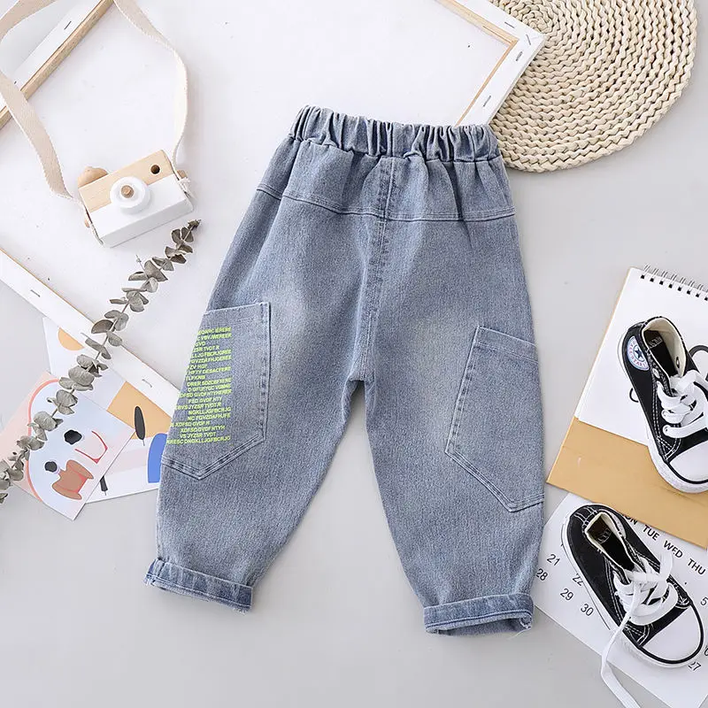 2022 Children\'S Clothing New Children Pants Boys girls denim jeans Holes Jeans Spring And Autumn Cotton Baby Kids Children Pants