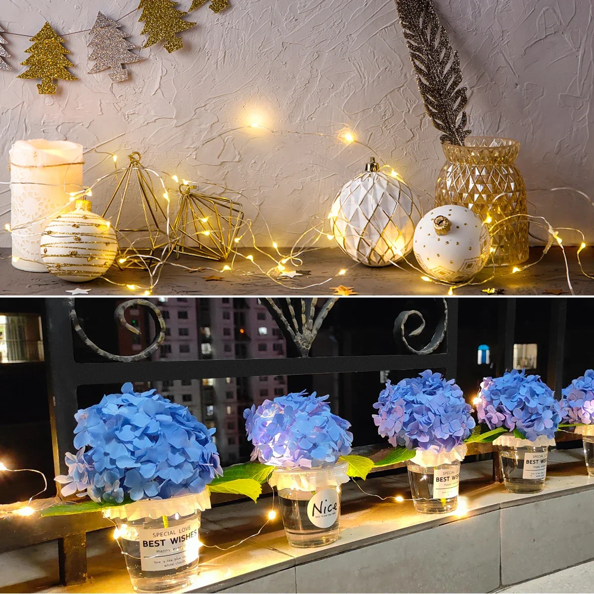 크리스마스 장식 LED 스트링 라이트 드림 컬러 8가지 모드 220V 110V EU US 야외 램프 축제 정원 웨딩 파티 장식