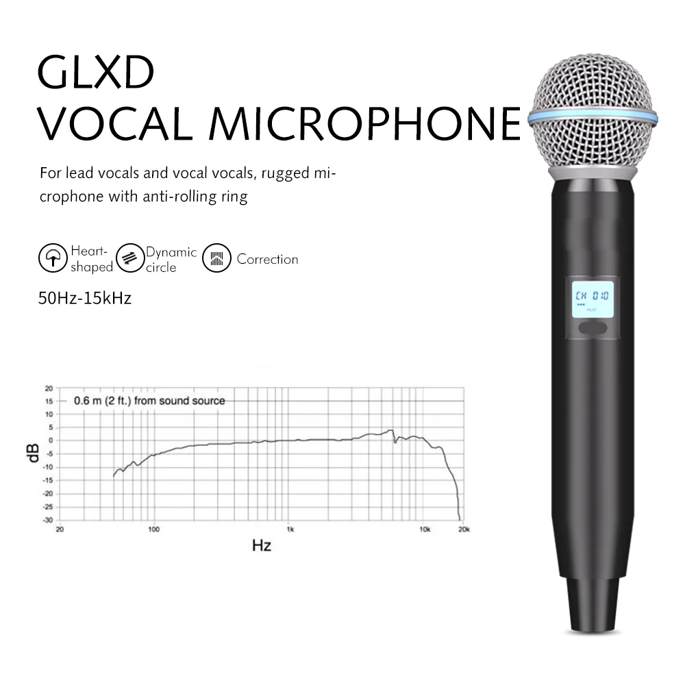 GLXD4 GLXD GLXD24 beta58 beta58a Professional 2 Channel Wireless Dynamic Microphone System for karaoke dj