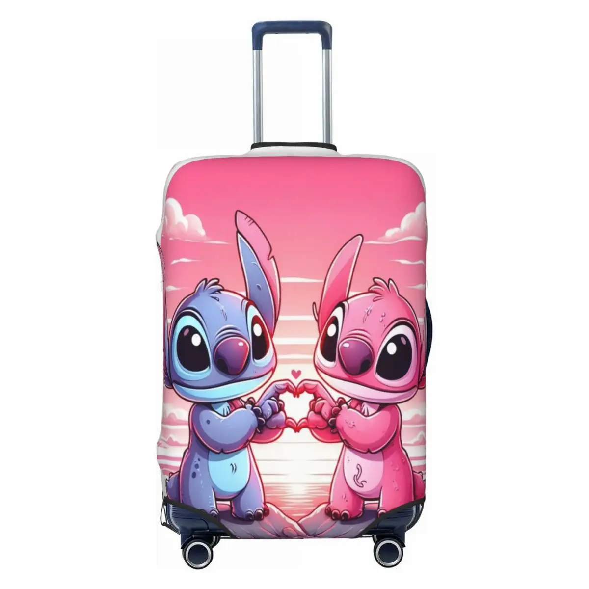 

Little Monster Stitch Angel Travel Luggage Cover Elastic Cartoon Suitcase Cover Protector Fit 18-32 Inch