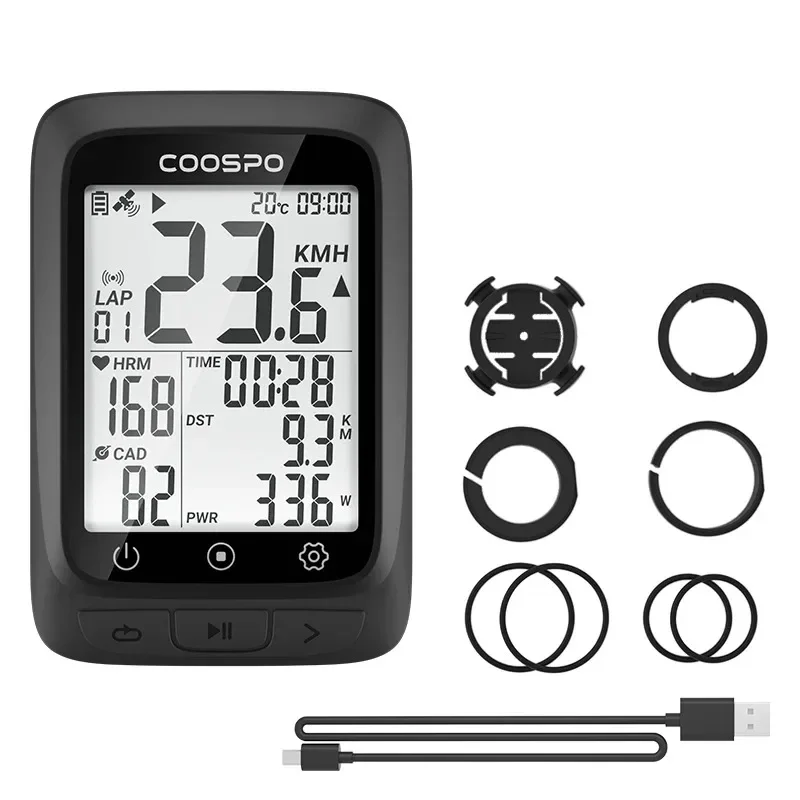 Bicycle Computer CooSpo BC107 IP67 2.3 INCH Ble5.0 Sync To Stra Ant+ Sensors Wireless Light Bicycle MTB Speedometer