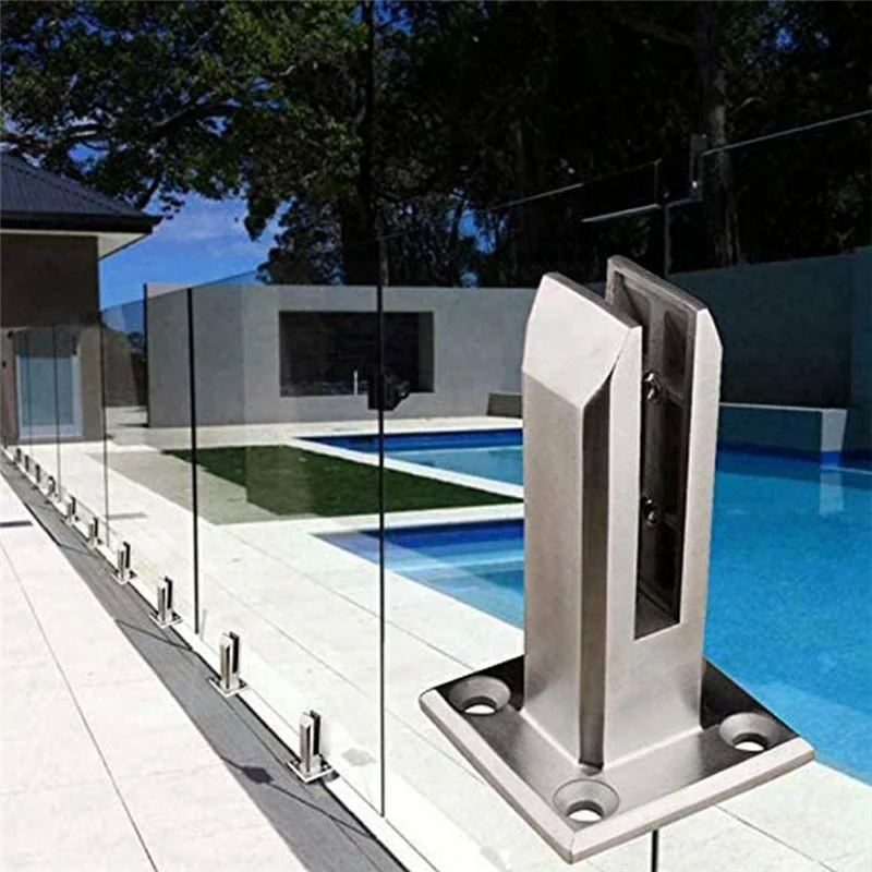 304 Stainless Steel Clamp Glass Panel Pool Fence Staircase Bracket Spigot Balustrade Floor Deck Balustrade Railing Mounab13
