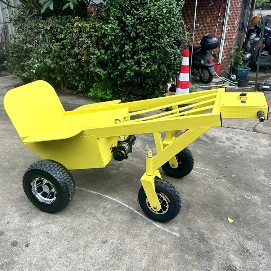 Motorized Dolly with Four-Wheel Electric Hand Trucks for Inflatables Bounce Houses Heavy Duty Material Handling Transport