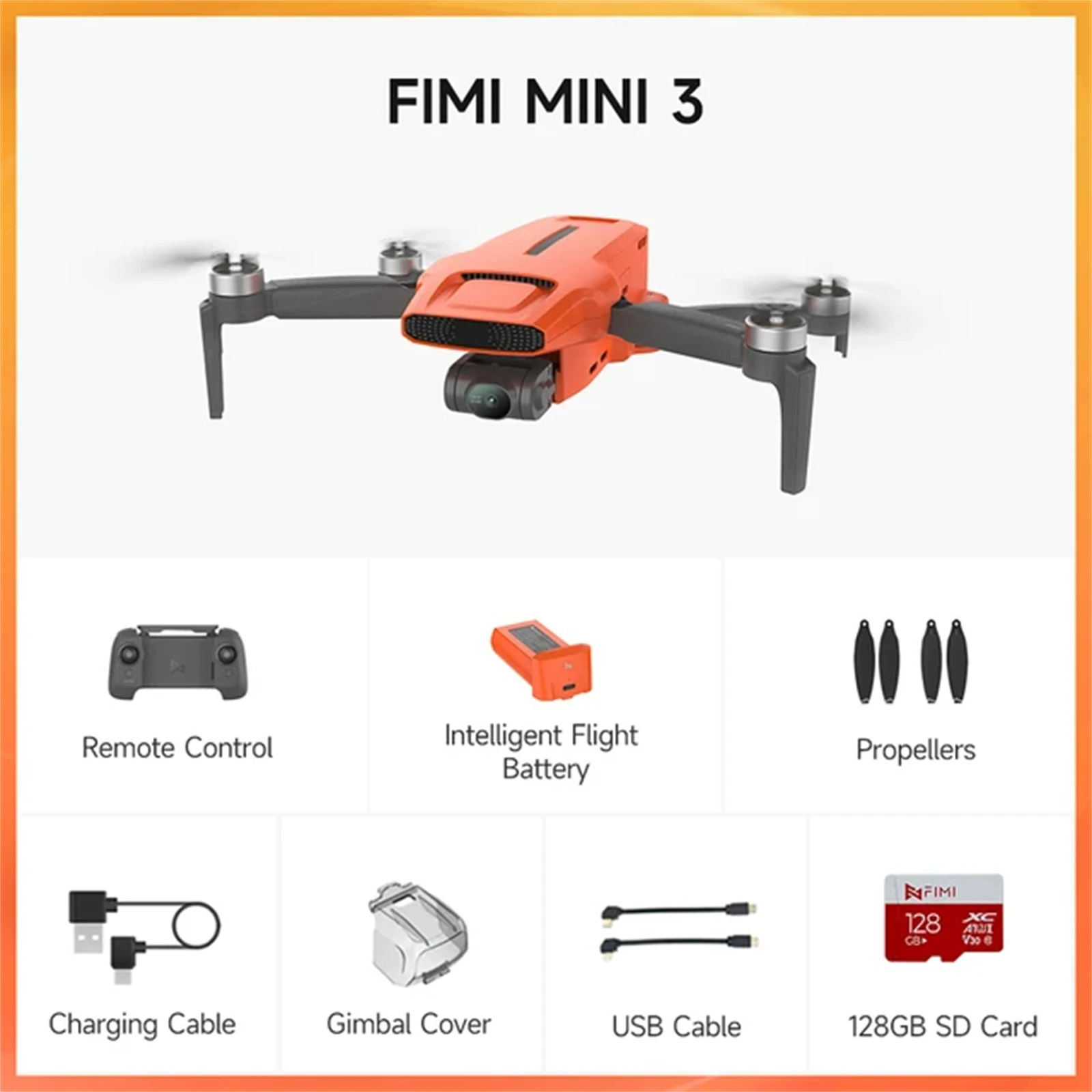 

FIMI MINI 3 Standard Edition Camera Drone AI Super Night Диапазон 9 км Квадрокоптер Сборный CMOS-сенсор Smart Tracking Мини-дрон