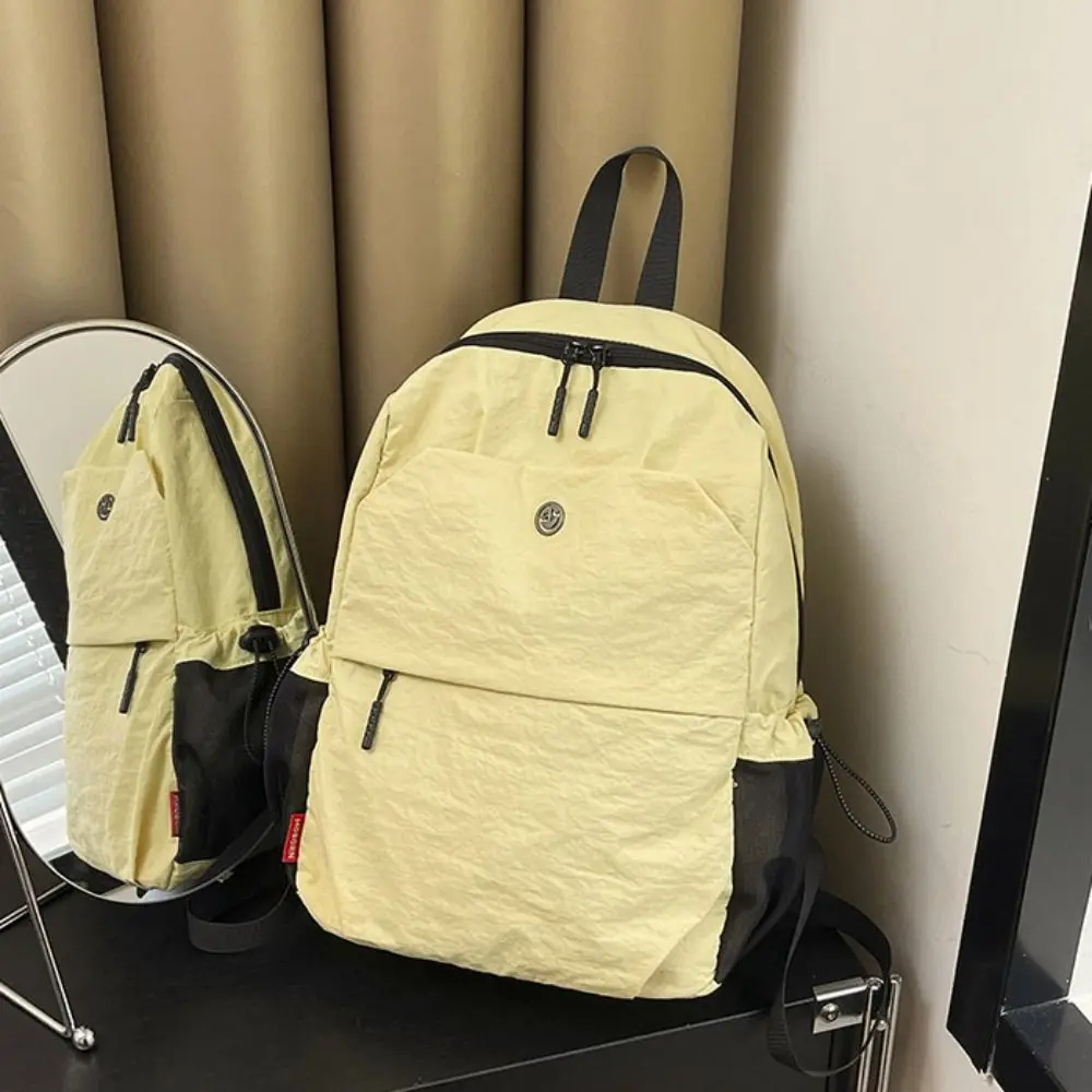 ポータブル小型パックスポーツナイロンバックパック無地ハンドバッグ無地ショルダーバッグ韓国スタイルレトロバックパック学生