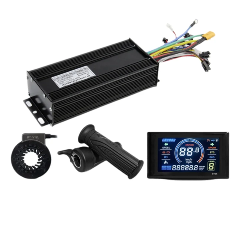 

ABKV-E-Bicycle Accessories E-Bicycle Three Mode Controller Set 35A 36V 48V 52V Sine Wave Controller S966 Display Color Screen