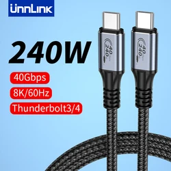 Unnlink USB 4 Cable 40Gbps 8K 60Hz USB C Thunderbolt 4 Cord PD 240W Fast Charging Data Cable