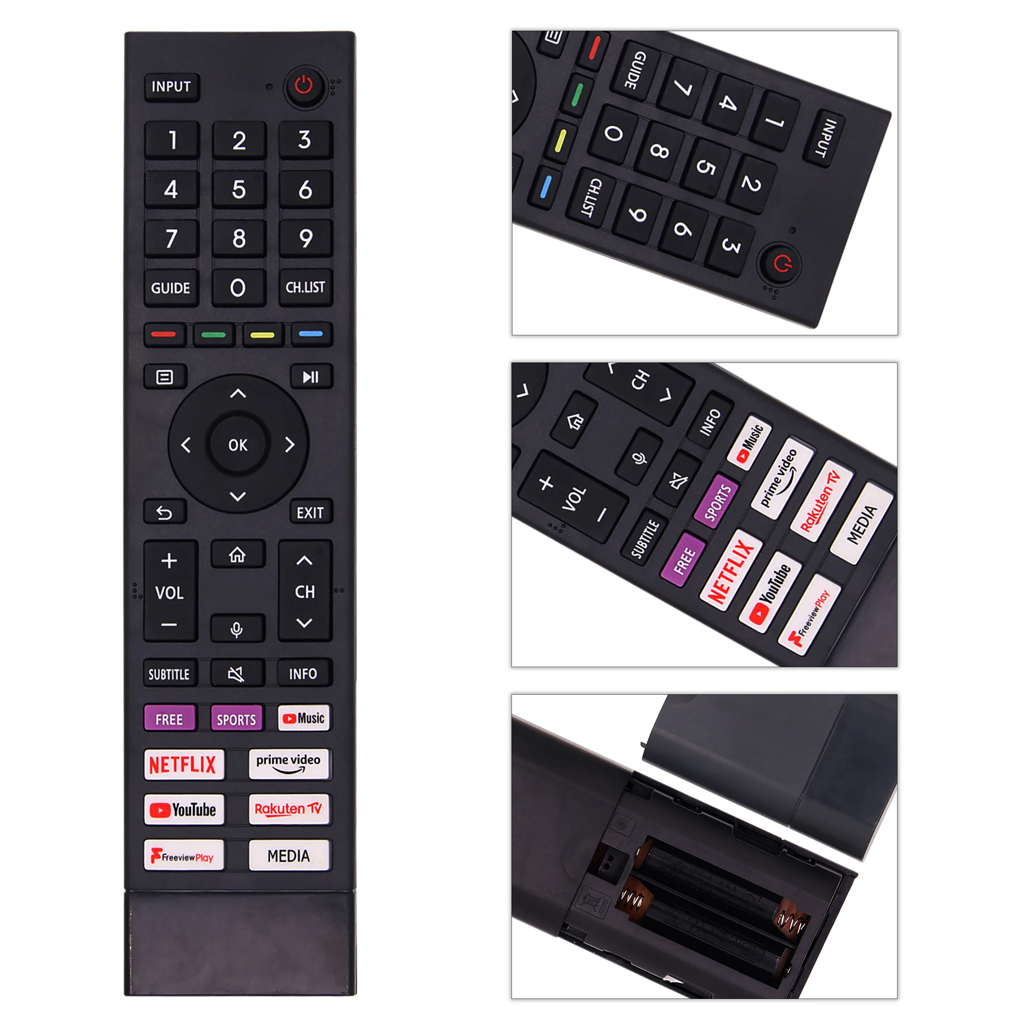 Replacement ERF3A80 New Infrared Remote Control For Hisense 4k UHD TV With Shortcut Buttons - No Setup Required