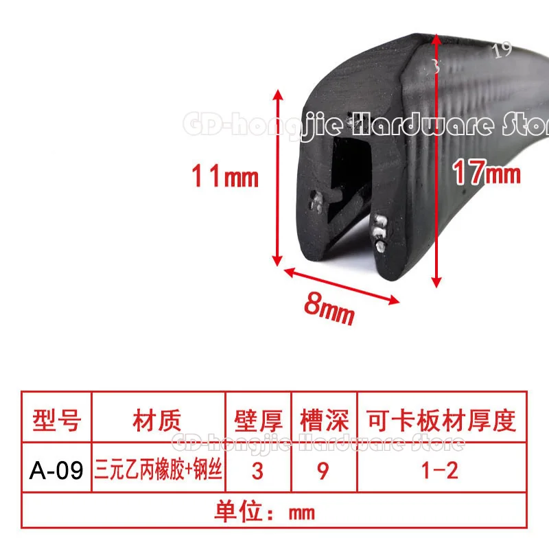 H/F/U-vorm Afdichtstrip EPDM Rubber Metaal Houten Paneel Board Plaatklemmen Groef Randschild Anti-Collision Bescherming Strip - afbeelding 1