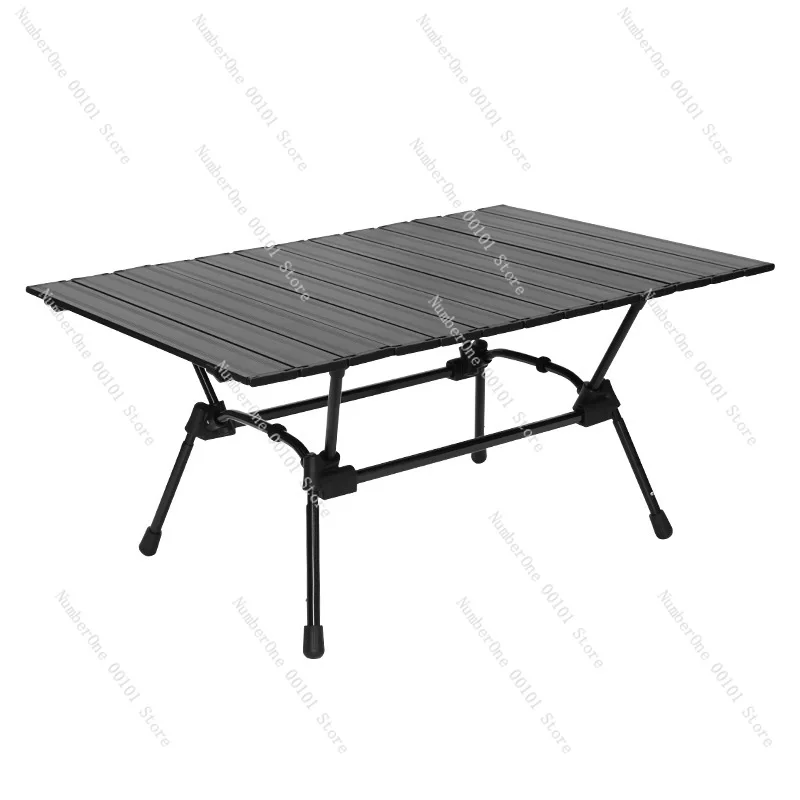 

Black aluminum folding camping table, picnic barbecue portable table