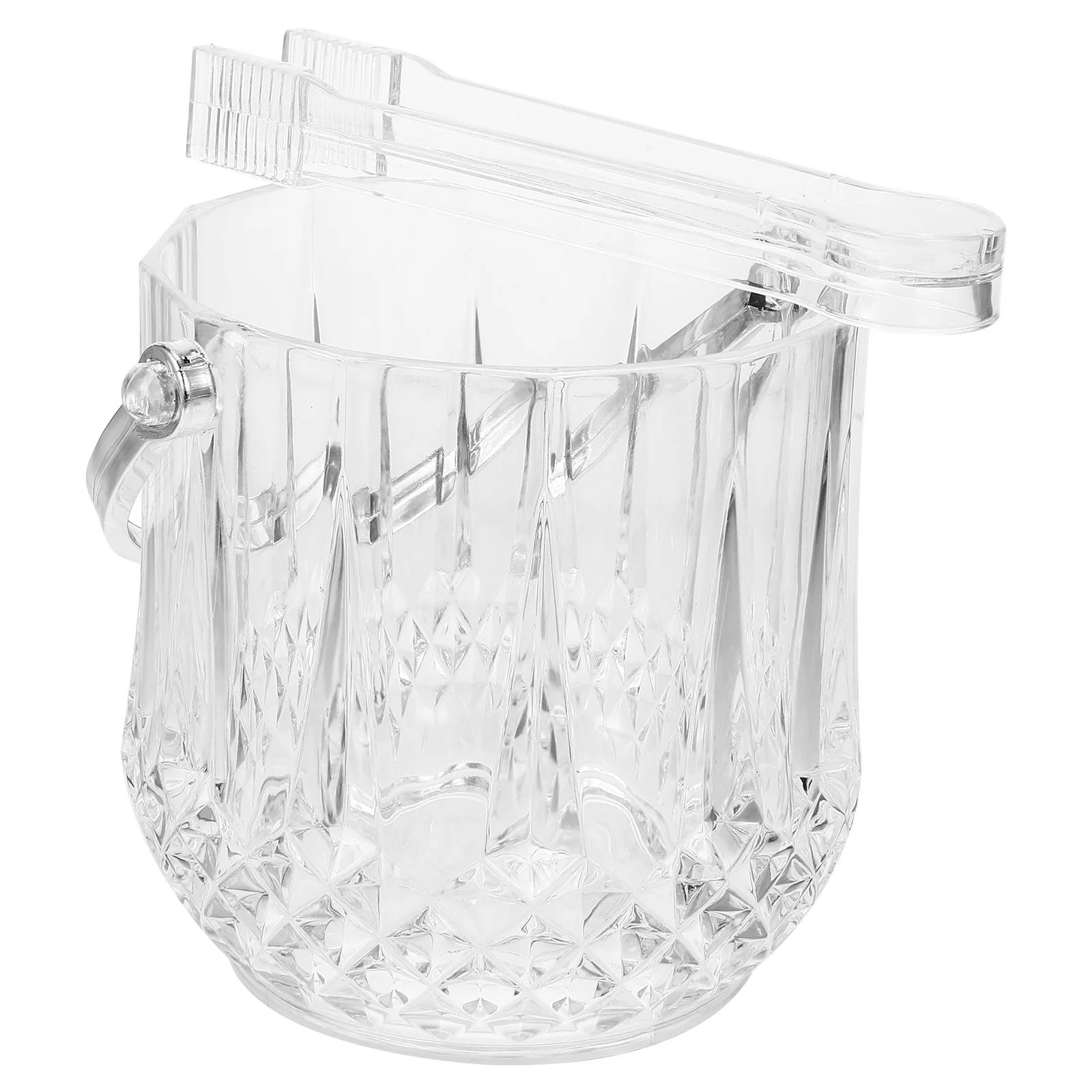 

2pcs Portable Ice Bucket Set Crystal Diamond Plastic Container Thickened Capacity Stable Handle Multifunctional Ice for