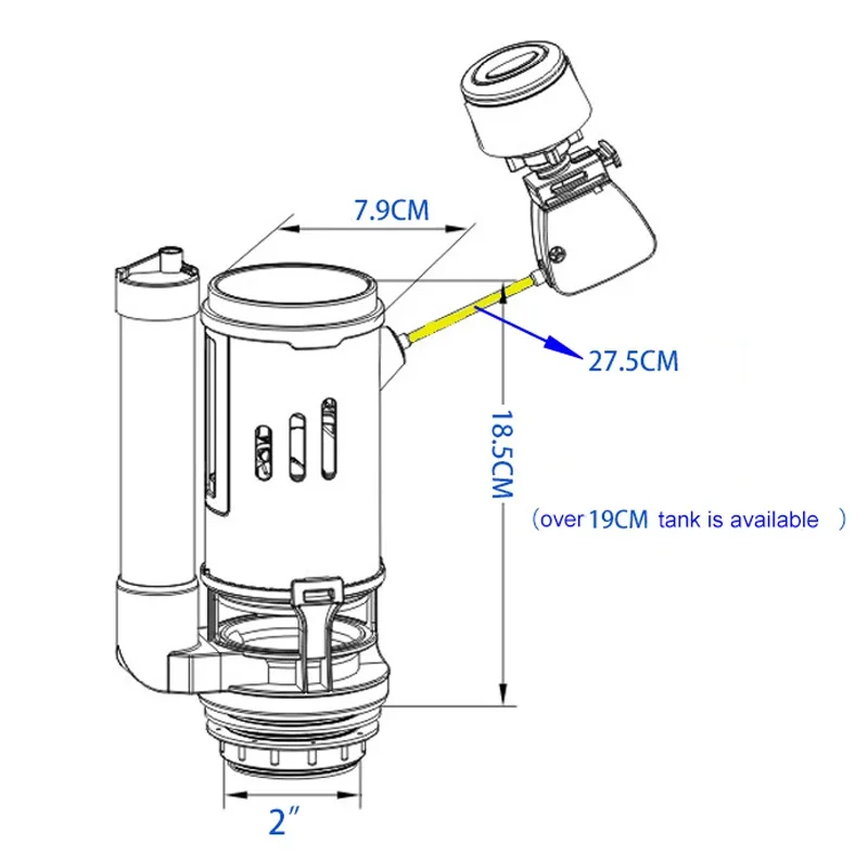 WETIPS Toilet Fitting Vaule Water Saving Adjustable Flush Toilet Tank Drain Fillings System Water Saving Toilet Flush Spare Kits