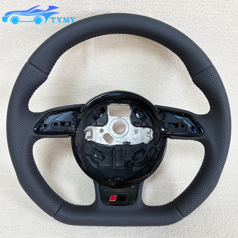

For Audi A3,A4,A5,Q3 and Q5 Customized leather perforated flat-bottom sports steering wheel auto parts