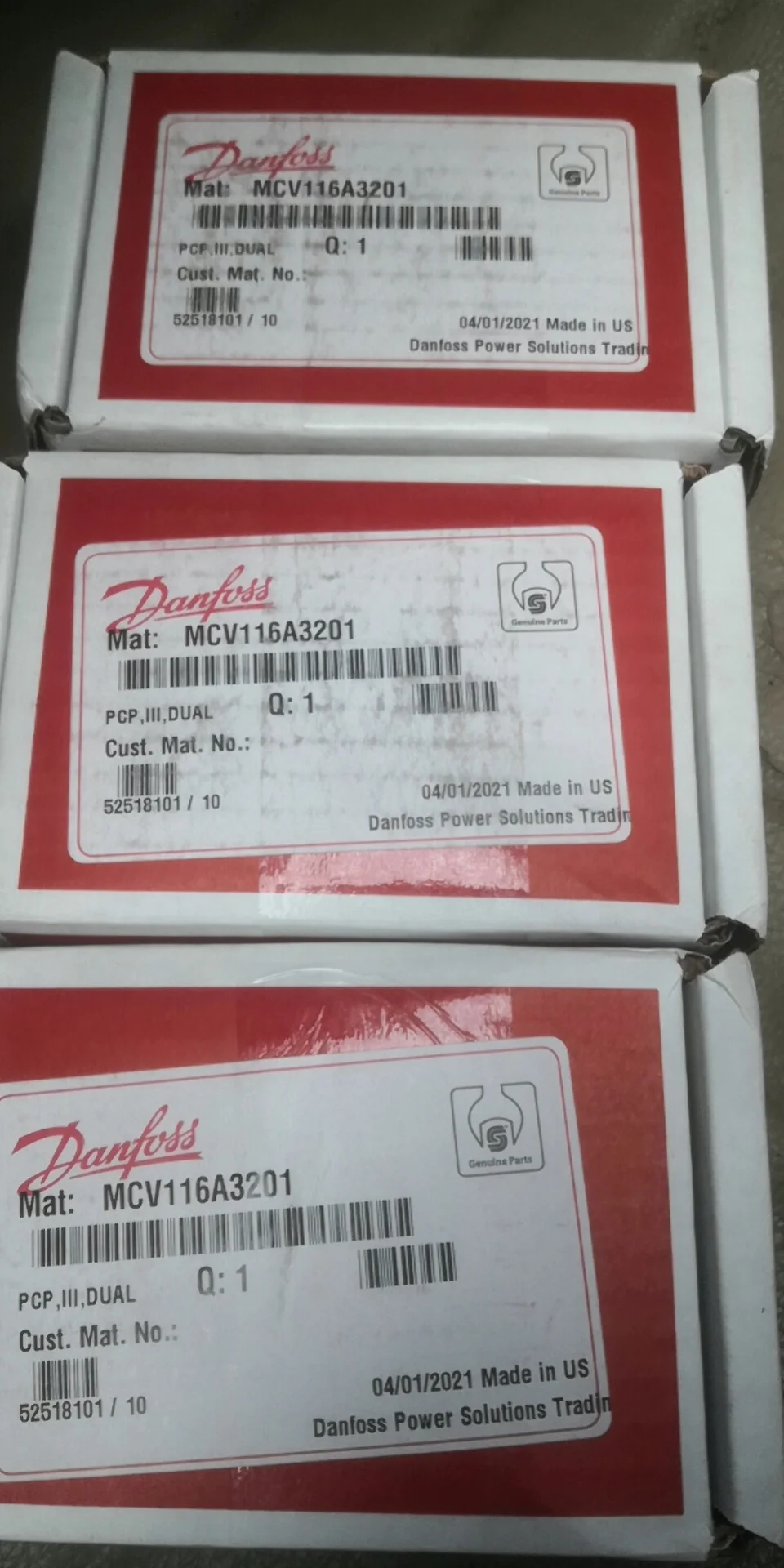 Dan foss MCV116A3201 OEM Closed-loop Pressure Control Pilot Valve,Standard 3Pin MS Connector Replacement Hydraulic Spare Parts