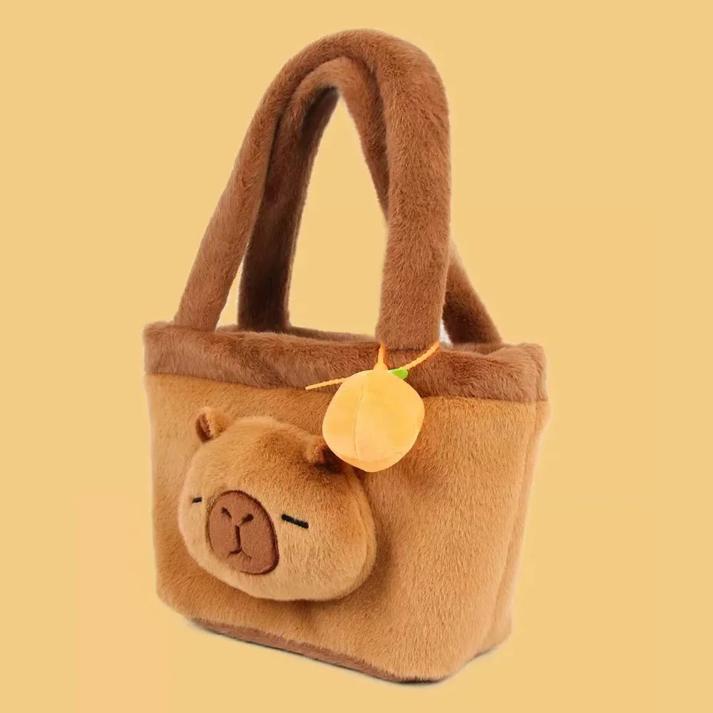 Capybara Crossbody Bag with Shoulder Strap Large Capacity Shoulder Backpack Cartoon Three-dimensional Shape Mobile Phone Bag
