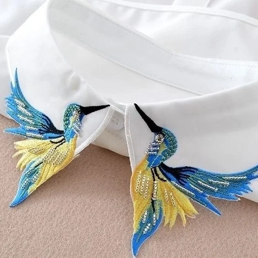 Women's Lace Chiffon Cotton Faux Doll Collar Autumn Winter Sweater Shirt Inner Layer Accessory