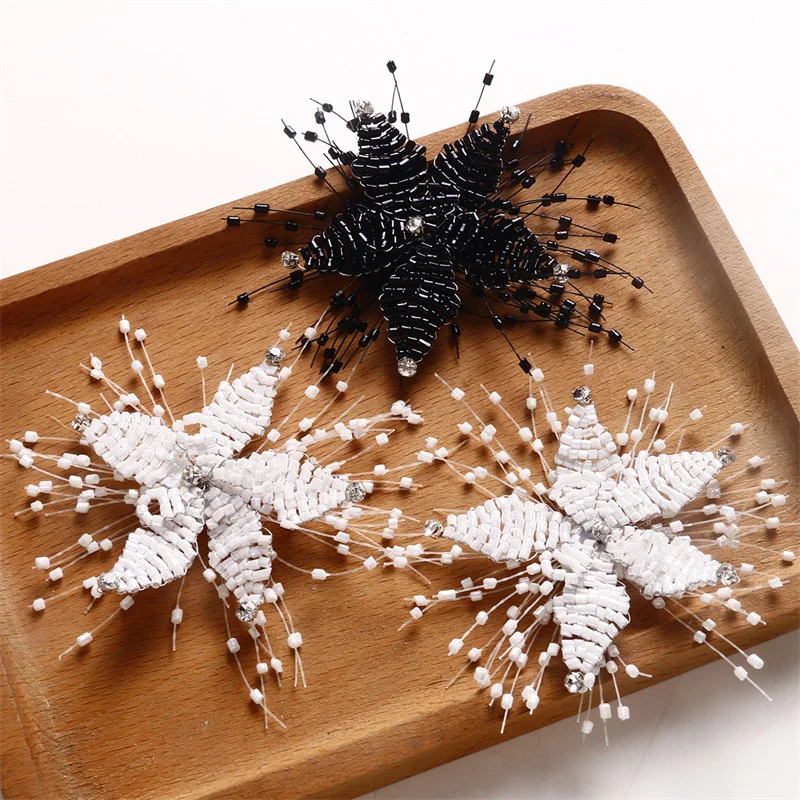

Wholesale 10pcs/lot glass beads handmade weave cartoon flowers shape florals beads diy jewelry garment/hair accessory