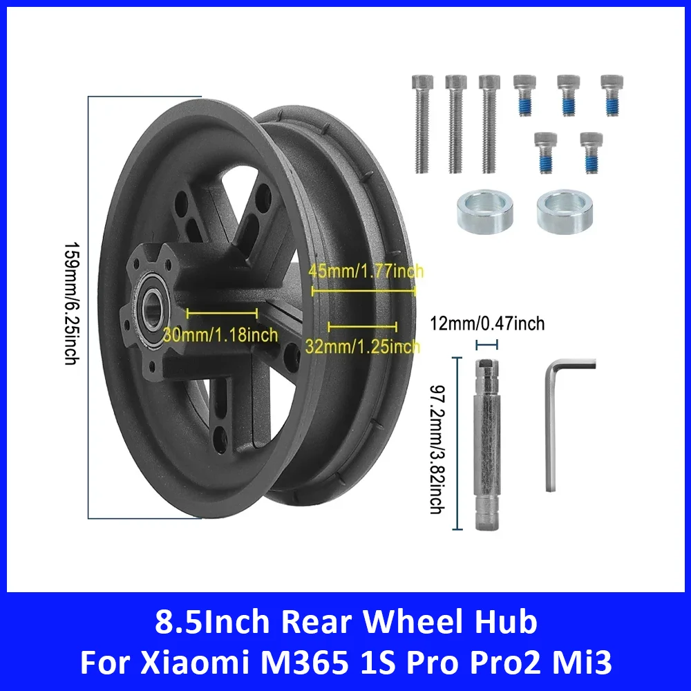 8.5Inch Rear Wheel Hub for Xiaomi M365 1S Pro Pro2 Mi3 Electric Scooter Accessories Nonpneumatic Solid Tire Split Hub Spare Part