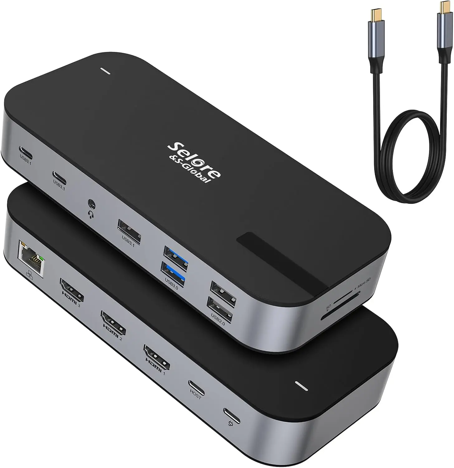 

16-in-1 USB C Docking Station with Triple HDMI, 100W PD, 10G USB Ports for Windows Mac Laptops