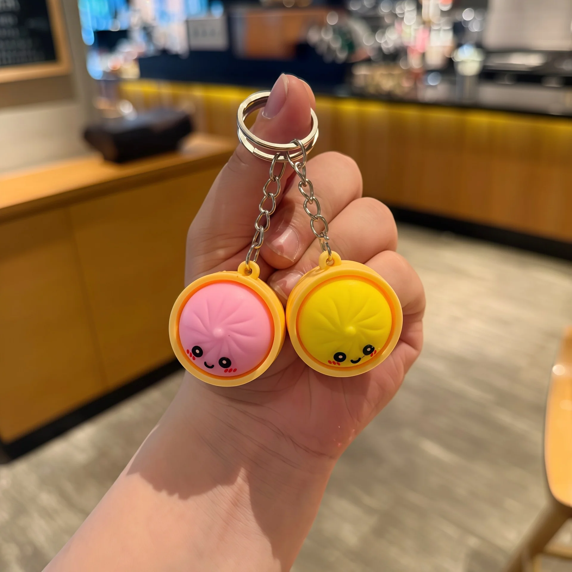 6Pcs Simulation Silicone Dumpling Keychains, Cute Gift
