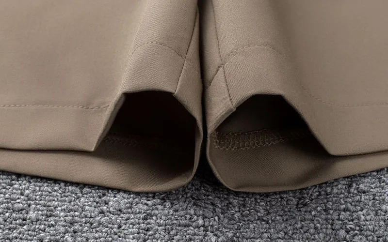 Khaki Casual Wide Leg Shorts Women Summer New Solid Loose Knee-Length Hot Pants Korean All-Match High Waist Suit Shorts Ladies