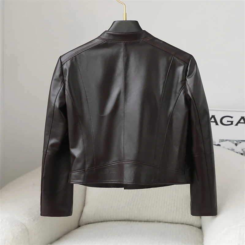 Hot Sale Women Genuine Sheep Leather Short Coat Lady Female Real Sheep Skin Jacket Coats Slim Clothes JT3147