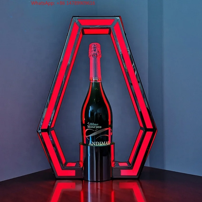 

High-End Bespoke LED Bottle Display RackRechargeable Remote Controlled Champagne LED Bottle Presenter Carrier Glorifier Display