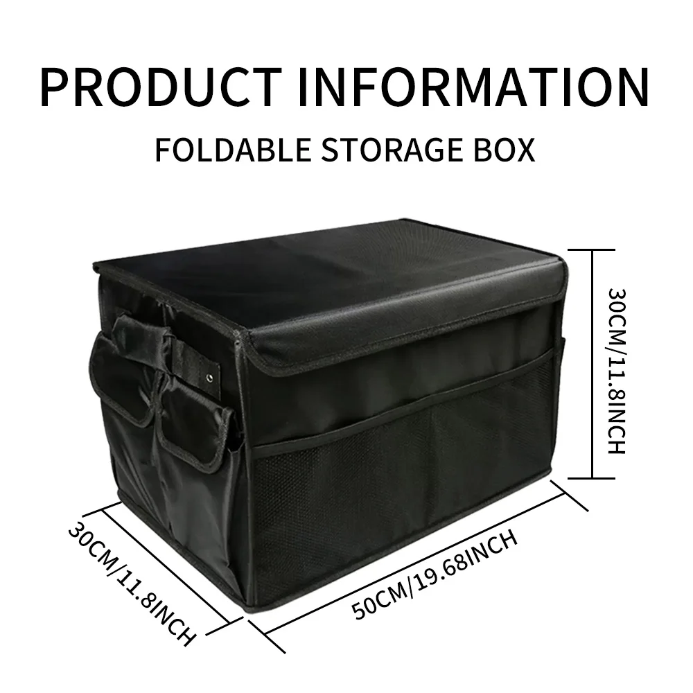 Car Trunk Storage Organizer Compartment Collapsible Portable Storage Cargo Box for SUV Auto Truck - Nonslip Waterproof Bottom