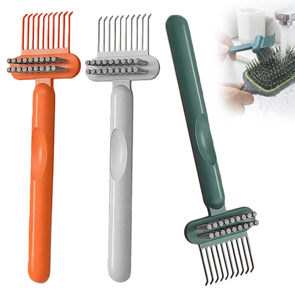 

2 In1 Comb Cleaning Brush Hairbrush Cleaner Rake Comb Embedded Tool Mini Hair Dirt Remover For Removing Hair Dust Home Salon Use